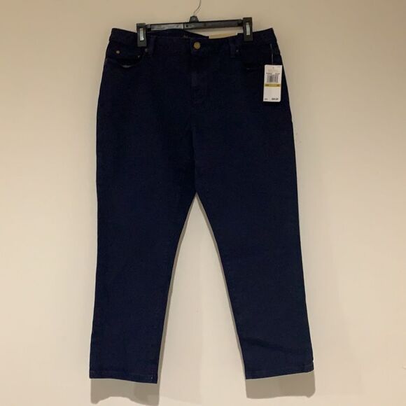 MICHAEL Michael Kors Izzy Cropped Skinny True Navy Blue Pants NEW $89 - Picture 4 of 8